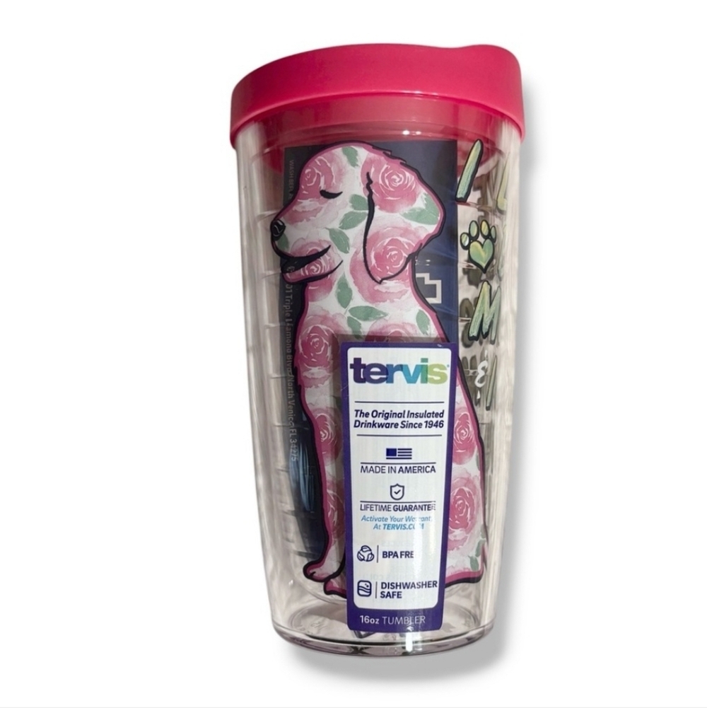SIMPLY SOUTHERN “I Like Big Mutts” 16 oz Tumbler Pink Lid NWT